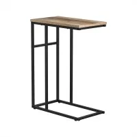 Artiss Side Table, Particle Board & Steel, 47x27x64cm, Wood & Black, Industrial Style, Space-Saving & Sturdy Design