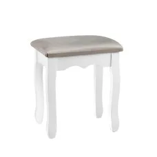 Artiss Dressing Table Stool, Velvet Fabric, 37x27x45cm, Grey - Elegant French Provincial Design, Comfortable Seating