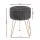 Artiss Ottoman Foot Stool, Velvet, 33x33x46cm, Grey with Gold Stripe, Durable MDF Frame, Metal Legs, Easy Assembly