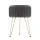 Artiss Ottoman Foot Stool, Velvet, 33x33x46cm, Grey with Gold Stripe, Durable MDF Frame, Metal Legs, Easy Assembly
