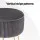 Artiss Ottoman Foot Stool, Velvet, 33x33x46cm, Grey with Gold Stripe, Durable MDF Frame, Metal Legs, Easy Assembly