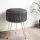 Artiss Ottoman Foot Stool, Velvet, 33x33x46cm, Grey with Gold Stripe, Durable MDF Frame, Metal Legs, Easy Assembly