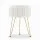 Artiss Velvet Ottoman Foot Stool, Round White with Gold Legs, 33x33x46cm, MDF Frame, High-Resilience Foam Padding