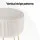 Artiss Velvet Ottoman Foot Stool, Round White with Gold Legs, 33x33x46cm, MDF Frame, High-Resilience Foam Padding