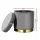 Artiss Ottoman Storage Foot Stool Round Velvet Charcoal Grey 40x40x45cm with Gold Base, 120kg Capacity