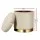 Artiss Cream Velvet Ottoman Storage Footstool - Round, Tufted, Multi-use Seating with Gold Ring, 120kg Capacity