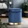Artiss Navy Velvet Ottoman Storage Footstool - Round, Tufted, 40x40x45cm, Multi-Functional, Sturdy, 120kg Capacity