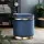 Artiss Round Velvet Ottoman Footstool - Navy, Tufted Seat, Gold Rings, 40x40x45cm, Soft & Sturdy, No Assembly Required