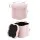 Artiss Storage Ottoman Footstool Foldable Hidden Storage Bouclé Fabric Seating Pink 100kg for Living Room Bedroom