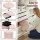 Artiss Storage Ottoman Footstool Foldable Hidden Storage Bouclé Fabric Seating Pink 100kg for Living Room Bedroom