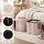 Artiss Storage Ottoman Footstool Foldable Hidden Storage Bouclé Fabric Seating Pink 100kg for Living Room Bedroom