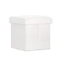 Artiss Janeska Ottoman Storage Footstool - White Boucle Fabric, Versatile Seating & Hidden Storage Solution