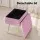 Artiss Ottoman Storage Foot Stool, Velvet, 50x34x42cm, Pink, Elegant Seating with Hidden Storage and Gold Metal Legs
