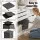 Artiss Foldable Storage Ottoman Footstool - Grey Faux Linen, 40x40cm, Hidden Storage, 300kg Capacity, Easy Assembly