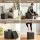Artiss Foldable Storage Ottoman Footstool - Grey Faux Linen, 40x40cm, Hidden Storage, 300kg Capacity, Easy Assembly