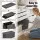 Artiss Foldable Storage Ottoman Footstool - Faux Linen Fabric, 76x38cm, Hidden Storage, 300kg Capacity, Grey