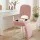 Artiss Pink Sherpa Storage Ottoman Vanity Stool with Folding Backrest and Metal Legs for Compact Spaces
