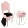 Artiss Pink Sherpa Storage Ottoman Vanity Stool with Folding Backrest and Metal Legs for Compact Spaces