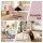 Artiss Pink Sherpa Storage Ottoman Vanity Stool with Folding Backrest and Metal Legs for Compact Spaces