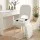 Artiss White Sherpa Storage Ottoman Vanity Stool with Folding Backrest and Metal Legs 130kg Capacity