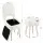 Artiss White Sherpa Storage Ottoman Vanity Stool with Folding Backrest and Metal Legs 130kg Capacity