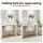 Artiss White Sherpa Storage Ottoman Vanity Stool with Folding Backrest and Metal Legs 130kg Capacity