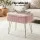 Artiss Pink Storage Ottoman Vanity Foot Stool with Reversible Lid Faux Fur Metal Legs 150kg Capacity