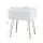 Artiss White Storage Ottoman Footstool with Reversible Table Lid Hidden Storage Faux Fur Seat Metal Legs