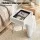 Artiss White Storage Ottoman Footstool with Reversible Table Lid Hidden Storage Faux Fur Seat Metal Legs
