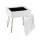 Artiss White Storage Ottoman Footstool with Reversible Table Lid Hidden Storage Faux Fur Seat Metal Legs