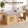 Artiss Pet Ottoman Footrest Bench 100kg Capacity with Removable Cushion and Ventilated Door Natural Pine