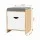 Artiss Storage Ottoman with Drawer 100kg Footrest Cushion Pine White Grey