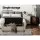 Artiss 125cm Taupe Linen Storage Ottoman: Elegant Seating, Ample Storage, Solid Wood Build, Lift-Up Lid, Armrests