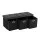 Artiss Storage Ottoman 3 Cube Drawers Foldable Footstool Seat PU Leather Faux Linen Black 102cm x 39cm