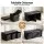 Artiss Storage Ottoman 3 Cube Drawers Foldable Footstool Seat PU Leather Faux Linen Black 102cm x 39cm
