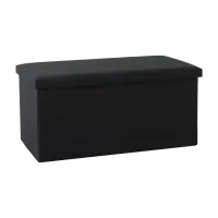 Artiss Storage Ottoman Bench Folding Blanket Box with Reversible Tray Top Hidden Storage Footstool Black
