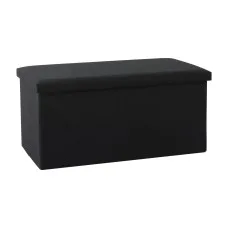 Artiss Storage Ottoman Bench Folding Blanket Box with Reversible Tray Top Hidden Storage Footstool Black