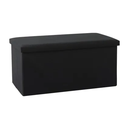 Artiss Storage Ottoman Bench Folding Blanket Box with Reversible Tray Top Hidden Storage Footstool Black