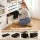 Artiss Storage Ottoman Bench Folding Blanket Box with Reversible Tray Top Hidden Storage Footstool Black