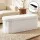 Artiss Storage Ottoman Footstool 111cm Bouclé Fabric Foldable Hidden Storage Seat 150kg Capacity White