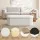 Artiss Storage Ottoman Footstool 111cm Bouclé Fabric Foldable Hidden Storage Seat 150kg Capacity White
