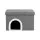 Artiss Storage Ottoman Foot Stool Cat Litter Box Enclosure Foldable with Scratcher Faux Linen Grey for Indoor Cats