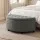 Artiss Linen Storage Ottoman Bench Half Round Tufted Upholstered Footstool Grey 110cm x 41cm x 46cm