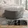 Artiss Linen Storage Ottoman Bench Half Round Tufted Upholstered Footstool Grey 110cm x 41cm x 46cm