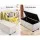 Artiss 97cm Linen Beige Storage Ottoman Blanket Box - Elegant Faux Linen, Solid Wood, 100kg Capacity, Spacious Storage