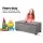 Artiss 97cm Light Grey Storage Ottoman Blanket Box - Faux Linen, Solid Wood Lid, 100kg Capacity, Elegant Home Décor