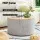 Artiss 60cm Grey Round Storage Ottoman Blanket Box - Faux Linen, Removable Lid, Anti-Slip, 150kg Capacity