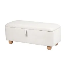 Artiss Storage Ottoman Bench 97cm Hidden Blanket Box with Velvet Upholstery Beige 150kg Capacity