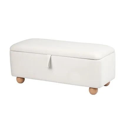 Artiss Storage Ottoman Bench 97cm Hidden Blanket Box with Velvet Upholstery Beige 150kg Capacity
