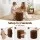 Artiss Accordion Folding Paper Stools Set 2 Pack Natural Kraft with Cushions Hexagon Honeycomb 100KG